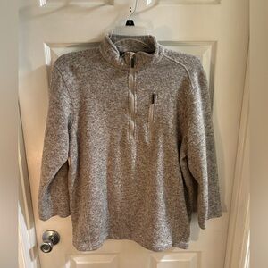 Woolrich Men's Heather Light Gray 1/4 Zip-Up Sweater w/Zip Pocket, Sz L